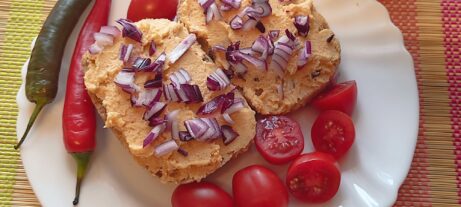 Recipe for chickpeas spread with eggs. Very tasty spread.