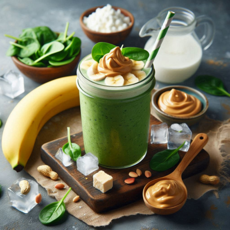 Recipe for banana spinach smoothie.